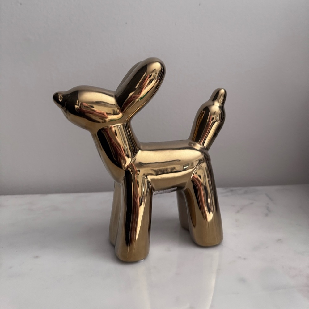 Gold Dog Statue Table Decor